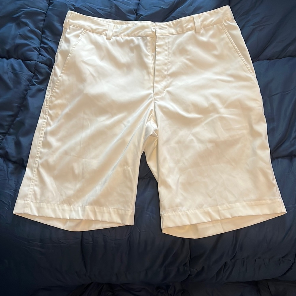 White Nike golf shorts